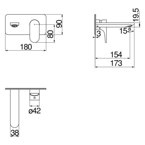 Смеситель для раковины Nobili Yo внешняя часть хром (YO126198CR)