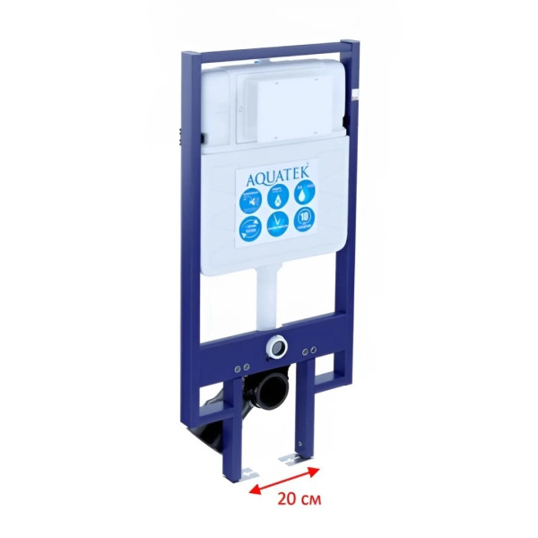 Комплект нсталляция c унитазом Aquatek Мия-MB-049 4в1 рама Standard INS-0000020+ крепеж KKI-0000002+клавиша KDI-0000049+унитаз AQ2004-MB с тонким си