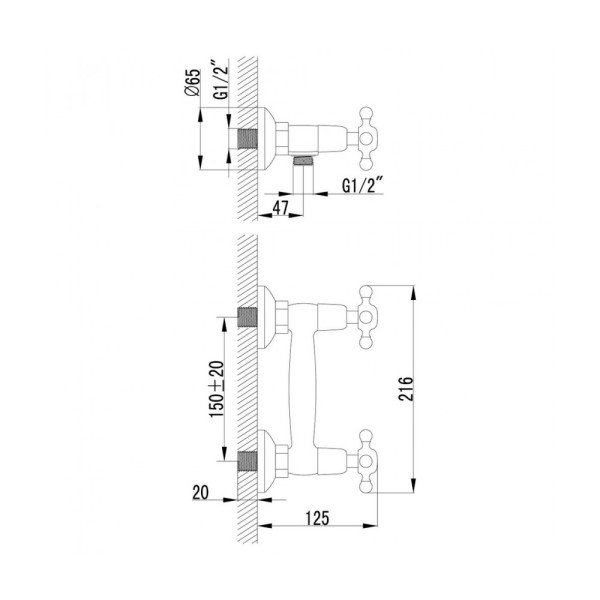 Смеситель для душа Lemark Vintage (LM2803B)