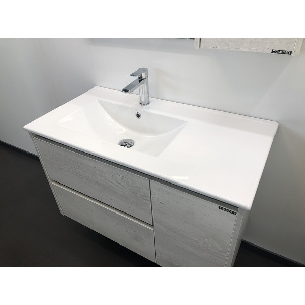 Тумба подвесная с раковиной Comforty Бремен 900x465x555 дуб белый (00004142375)