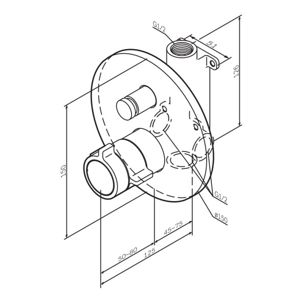 Смеситель для душа AM.PM X-Joy встроенный с ТМС на 2 потребителя, хром (F85A45600) Смеситель для душа AM.PM X-Joy встроенный с ТМС на 2 потребителя, хром (F85A45600)
