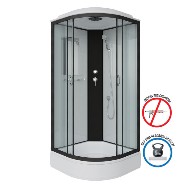 Душевая кабина Classic 90x90 стекло прозрачное, профиль черный (NG-6701-14) Душевая кабина Classic 90x90 стекло прозрачное, профиль черный (NG-6701-14)