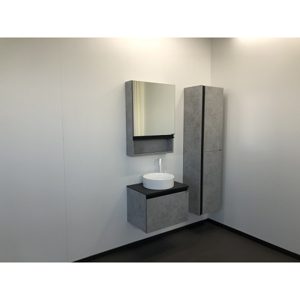 Тумба подвесная с раковиной Comforty Эдинбург 600x400x400 дуб светлый/черный (00-00002782)