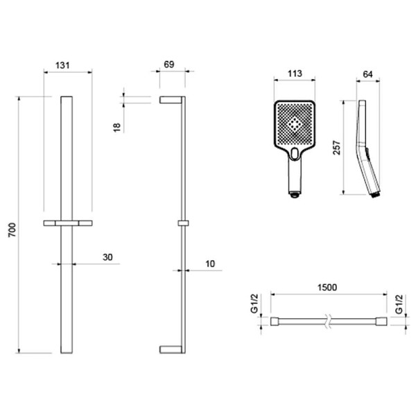 Комплект смесителей Aquatek Либра Set 3 в 1 AQ1610CR+AQ1640CR+AQ2019CR (AQ1630CR)