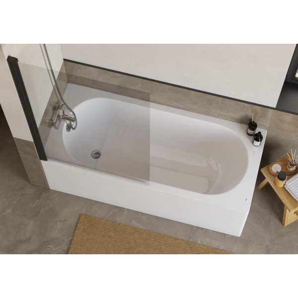 Душевая шторка для ванны Roca Capital 6x85x140 стекло прозрачное, профиль черный (Z.RU93.0.767.7)