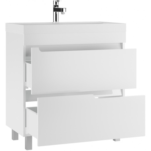 Тумба напольная Bazis 80 Веста с двумя ящиками В2 Айсберг Домино (DV5908T)