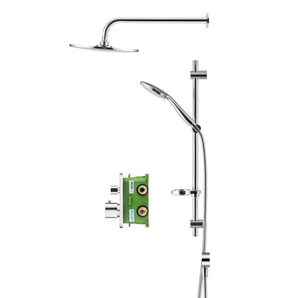 Смеситель для душа Swedbe Platta встраиваемый термостат с верхним душем хром (5556)