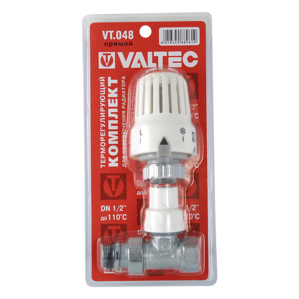 Комплект термостатический прямой 1/2" Valtec VT.048.N (2 в 1) (VT.048.N.04) Комплект термостатический прямой 1/2" Valtec VT.048.N (2 в 1) (VT.048.N.04)