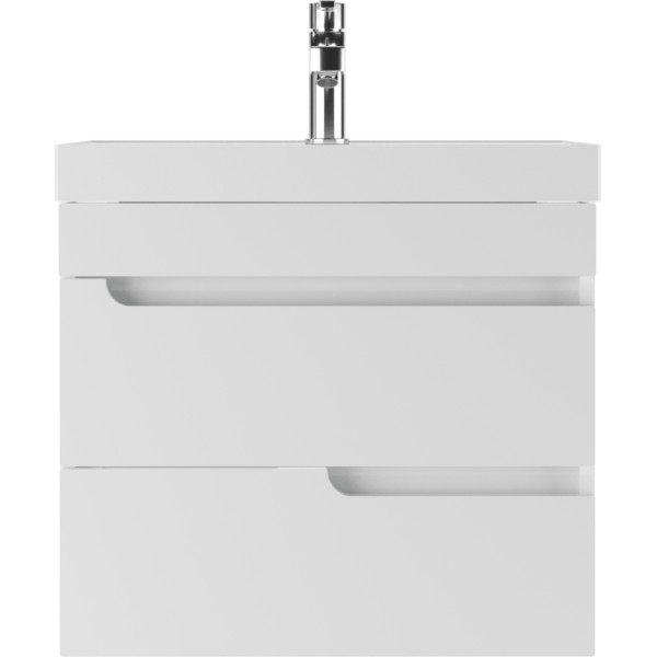 Тумба подвесная под умывальник Bazis 60 Веста с двумя ящиками В2 Айсберг Домино (DV5914T)