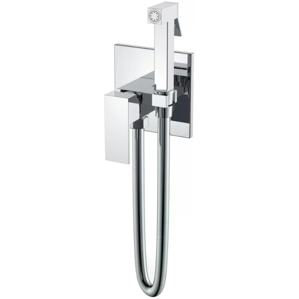 Смеситель с гигиеническим душем Boheme Qubic CR (хром) (477-CR)