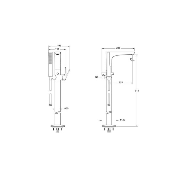 Смеситель напольные Vitra Root Round хром (A4274134EXP) Смеситель напольные Vitra Root Round хром (A4274134EXP)