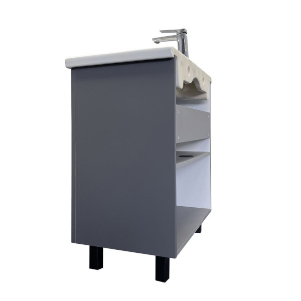 Тумба напольная Comforty Клеон 600x850x450 дуб дымчатый матовый с раковиной (00-00019240) Тумба напольная Comforty Клеон 600x850x450 дуб дымчатый матовый с раковиной (00-00019240)