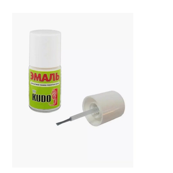 Эмаль для бытовой техники ремонтная с кисточкой KUDO 15 мл. (белая) (KU-7K1311)