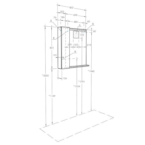 Шкаф зеркальный Aquaton Рене 80 Белый/Грецкий орех (1A222502NRC80)