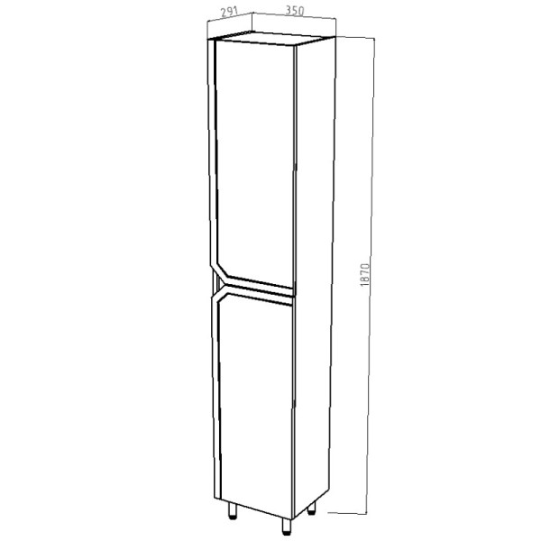 Пенал напольный Melodia Бета 35 белый (MFR80157WT)