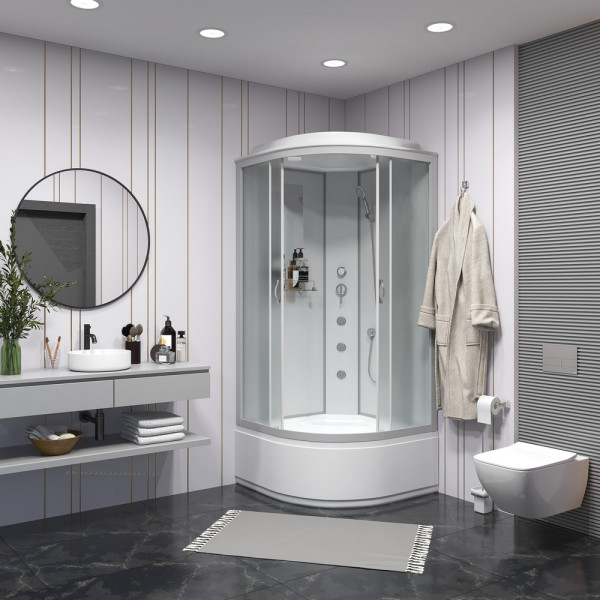 Душевая кабина с гидромассажем Classic 90x90 стекло матовое, профиль хром матовый (NG-2308-14G) Душевая кабина с гидромассажем Classic 90x90 стекло матовое, профиль хром матовый (NG-2308-14G)