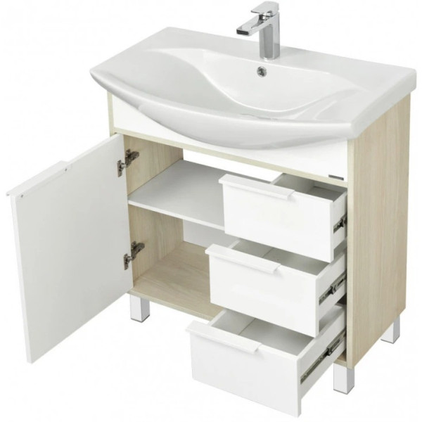 Тумба-умывальник Aquaton Рико 80/1WH207783 Раковина Смайл 80 (1A2154K1RIB90)