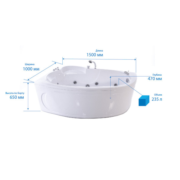Ванна акриловая Triton Кайли 150х101 L Ванна акриловая Triton Кайли 150х101 L