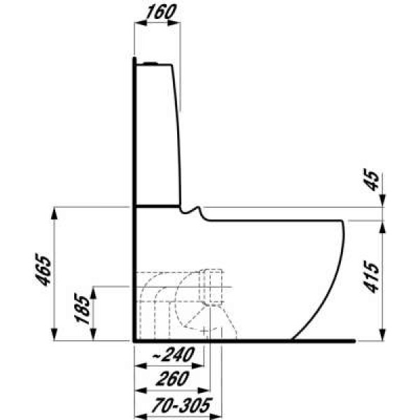 Унитаз напольный Laufen IL BagnoAlessi 720х390х465 (8.2297.6.400.000.1)