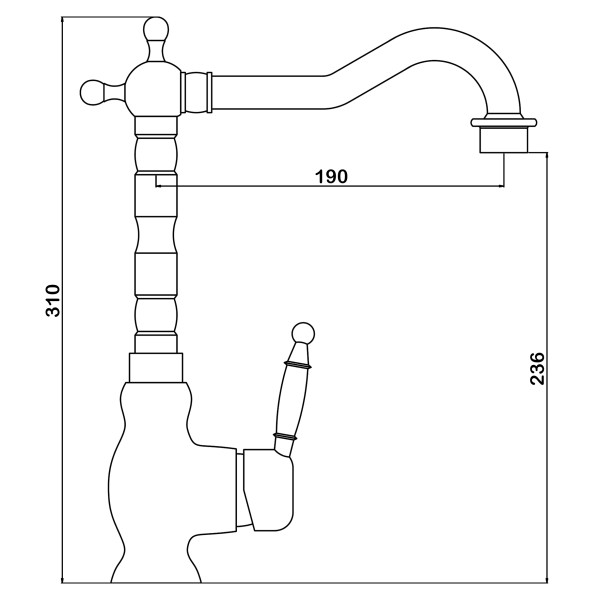 Смеситель для кухни Swedbe Selene бронза (7143)