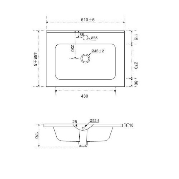 Раковина встриваемая AM.PM Sense 60x45 белый глянец (M7BWCC0602WG)