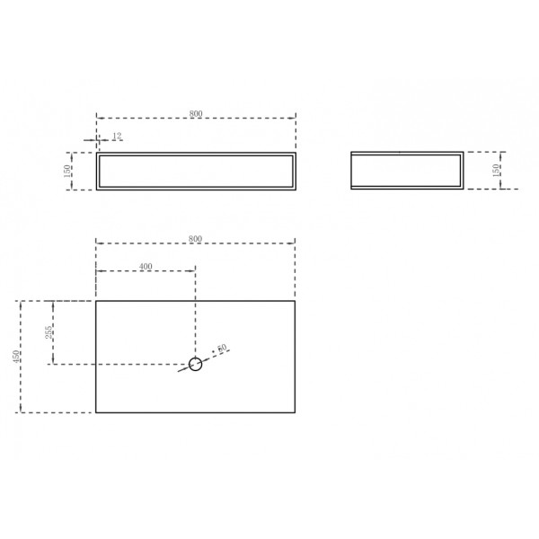 Тумба подвесная Abber Stein 200x800x450 белая матовая (AS1612)