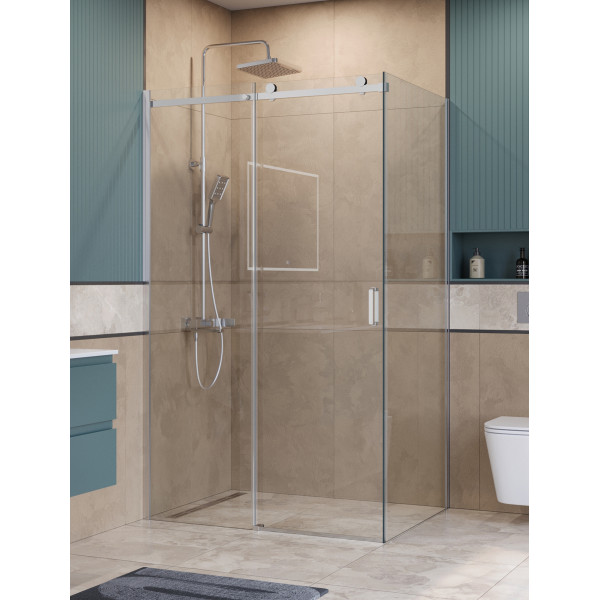 Душевой уголок BelBagno Soft Close-2 130x80x200 стекло прозрачное, профиль хром глянцевый (SOFT_CLOSE-2-AH-1-130/80-C-Cr)