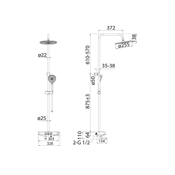 Система душевая Iddis Shelfy хром (SHESBBTi06) Система душевая Iddis Shelfy хром (SHESBBTi06)