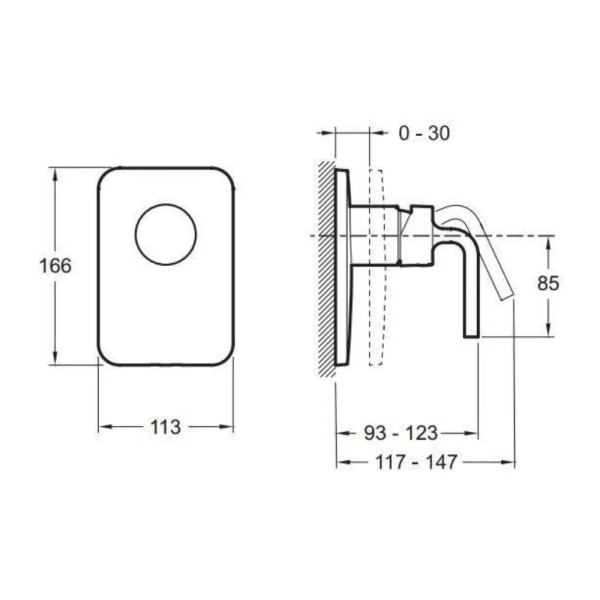 Смеситель для душа Jacob Delafon Purist хром (E98709-CP)