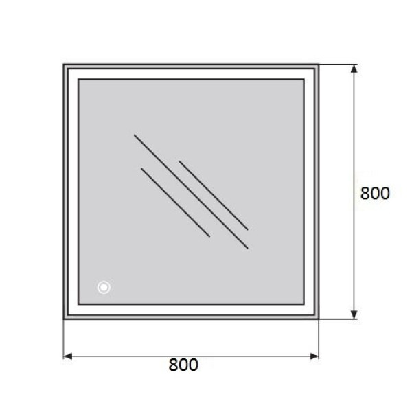 Зеркало с подсветкой BelBagno SPC-GRT 80x80 (SPC-GRT-800-800-LED-TCH)