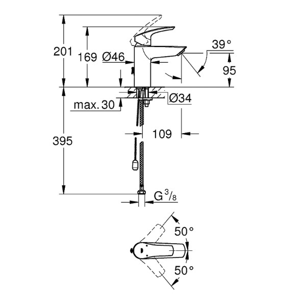 Смеситель для раковины Grohe Eurosmart 2021 хром (33188003) Смеситель для раковины Grohe Eurosmart 2021 хром (33188003)