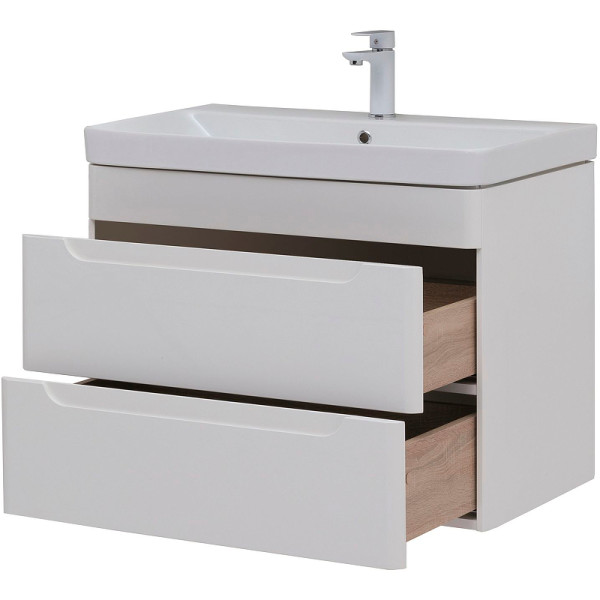 Тумба подвесная Aquanet София 80 белый глянец (2 ящика) (00274002)