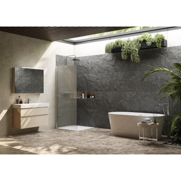 Душевое ограждение Roca Metropolis 90x200 стекло Рифленое, профиль хром (Z.RU93.0.768.0)