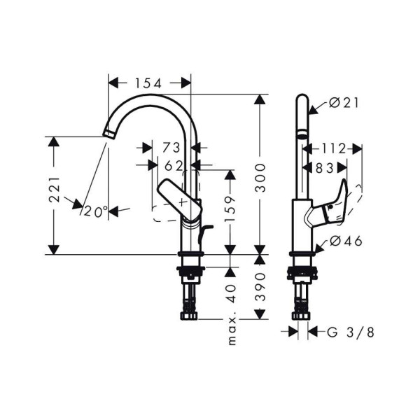 Смеситель для раковины Hansgrohe Logis с донным клапаном (71130000)