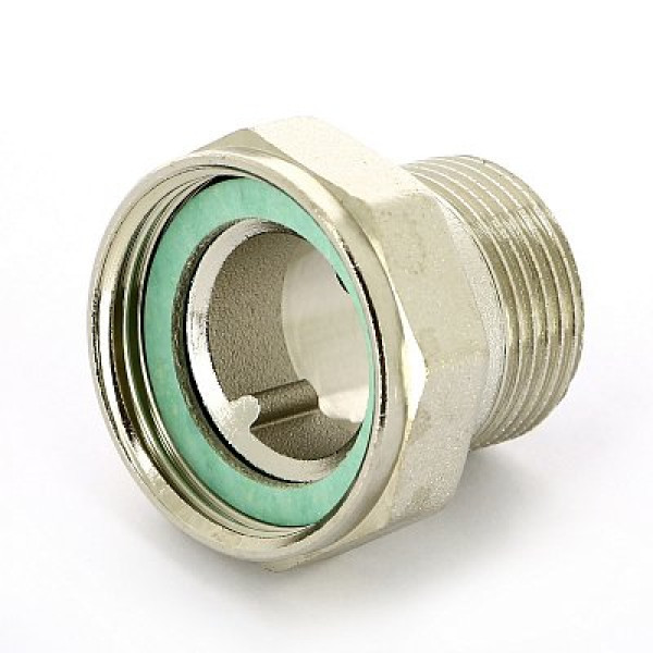 Сгон с накидной гайкой 1"х1 1/4" с плоской прокладкой Uni-Fitt IT (никель) 624N4500