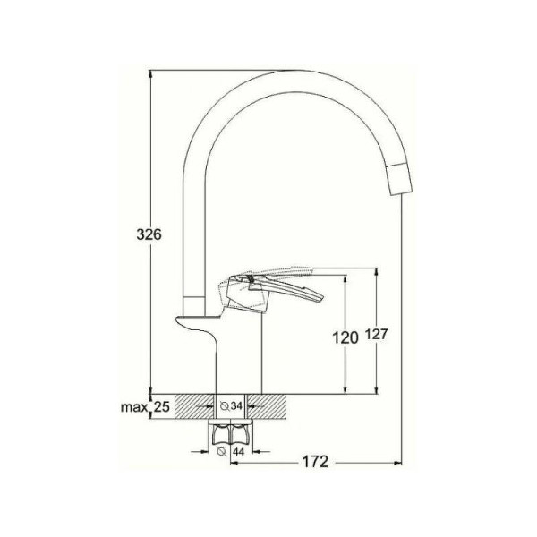 Смеситель для кухни Dlin с гибким изливом хром (D157315-2)
