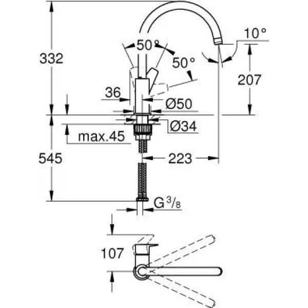 Смеситель для кухни Grohe Start Edge (хром)