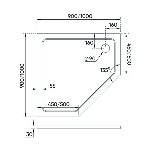 Душевой поддон Veconi TZ12 100x100 (TZ12-100T-01-19C3)