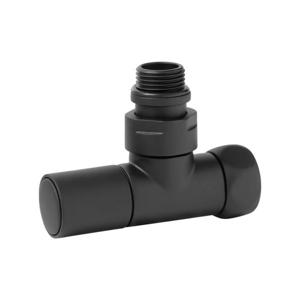 Вентиль запорный для полотенцесушителя Vieir 1/2"x3/4" ВН черный (VR2034-C)