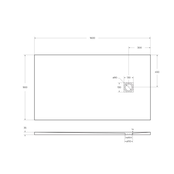 Душевой поддон BelBagno Uno 160x90x3,5 белый (TRAY-MR-UNO-AH-160/90-3,5-W-NO)