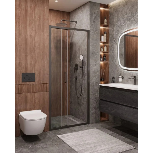 Душевая дверь Cezares Molveno 90x195 стекло прозрачное, профиль оружейная сталь (MOLVENO-BF-3-90-C-GM-IV) Душевая дверь Cezares Molveno 90x195 стекло прозрачное, профиль оружейная сталь (MOLVENO-BF-3-90-C-GM-IV)