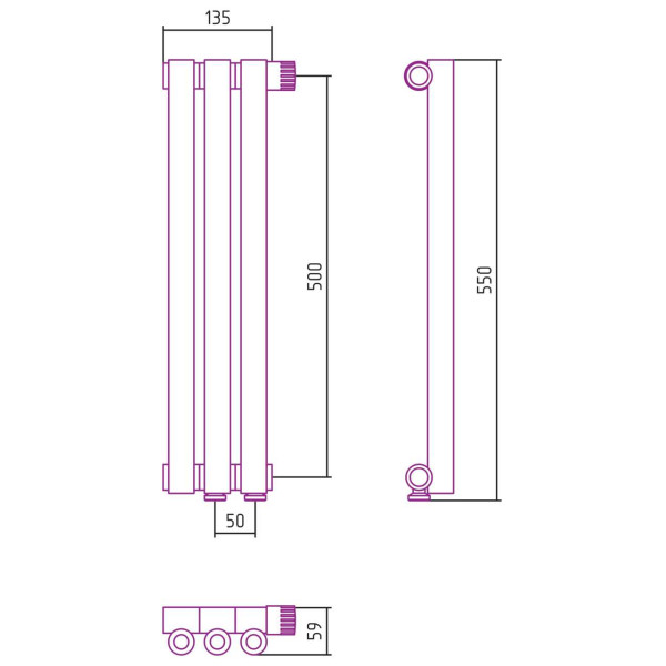 Дизайн-радиатор Сунержа Эстет-0 EU50 правый 500*135 3 секции белый (12-0321-5003) Дизайн-радиатор Сунержа Эстет-0 EU50 правый 500*135 3 секции белый (12-0321-5003)