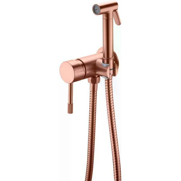 Смеситель с гигиеническим душем Boheme Uno CB (брашированная медь) (467-CB)