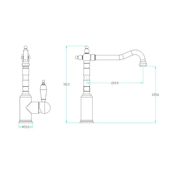 Смеситель для кухни Boheme Kitchen Золотой (102) Смеситель для кухни Boheme Kitchen Золотой (102)