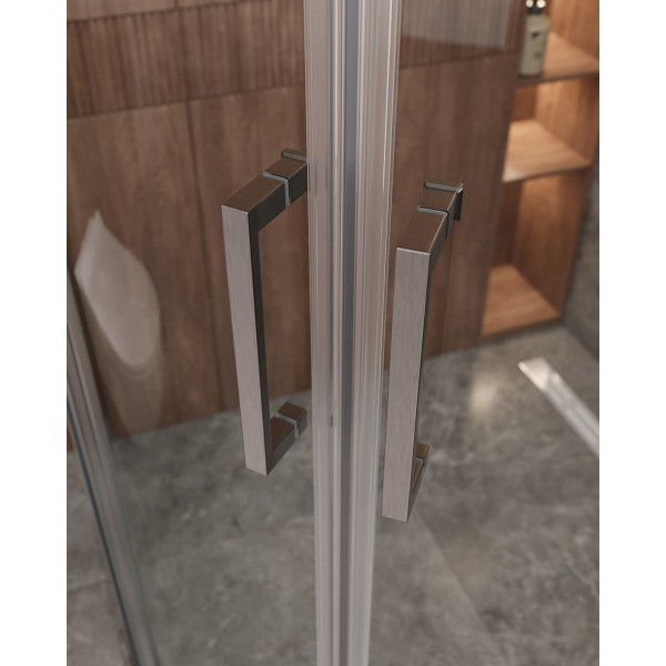 Душевой уголок Cezares Molveno 130x120x195 стекло прозрачное, профиль оружейная сталь (MOLVENO-RH-22-130/120-C-GM-IV)