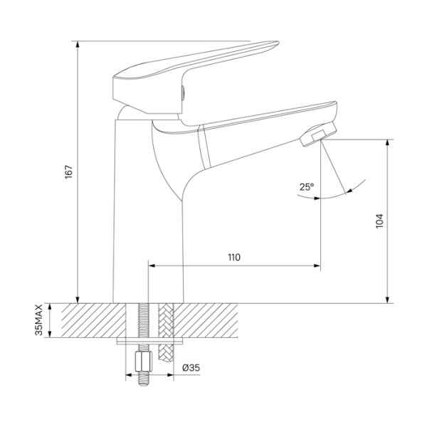 Смеситель для раковины Iddis Torr (TORSB00i01)