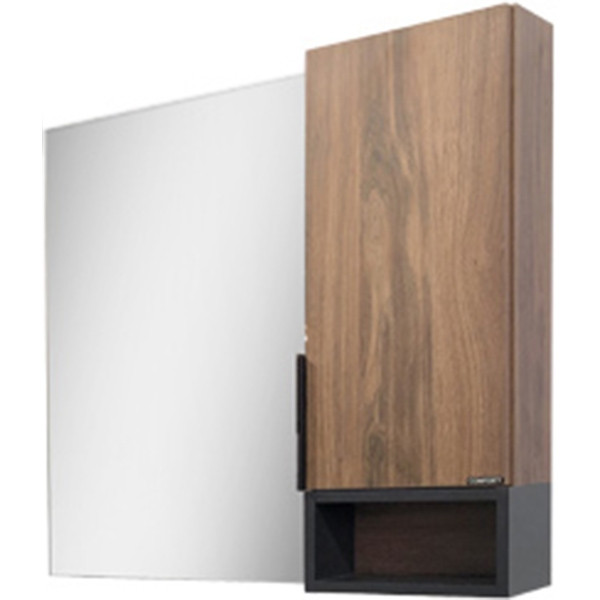 Шкаф зеркальный Comforty Штутгарт 750x160x800 дуб темно-коричневый (00004151037)
