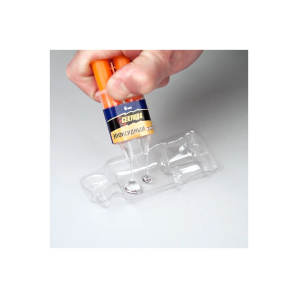 Клей Эпоксидный 3 минуты Секунда (смола+отвердитель) 3+3 мл. в шприце на блистере (403-115)