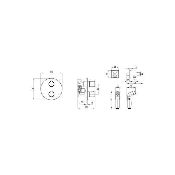 Смеситель термостатический встраиваемый для биде Lemark Yeti хром (LM7819C) Смеситель термостатический встраиваемый для биде Lemark Yeti хром (LM7819C)