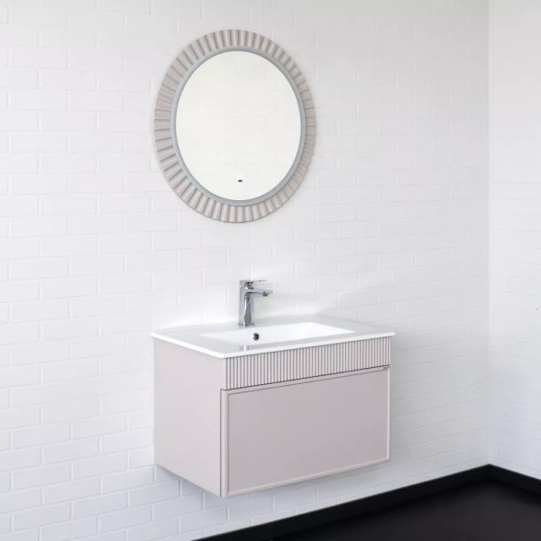 Тумба подвесная с раковиной Comforty Мадрид 700x460x465 серый шёлк (00-00020643)